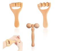 3Pcs Wooden Massage Roller,Massage Roller Massage Massage Tool Massage Roller Ball Massage Suitable for The Face Legs Back Hands for Men and Women Relax Various Muscles in The Body