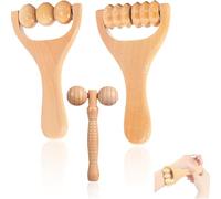 3Pcs Wooden Massage Roller,Massage Roller Massage Massage Tool Massage Roller Ball Massage Suitable for The Face Legs Back Hands for Men and Women Relax Various Muscles in The Body