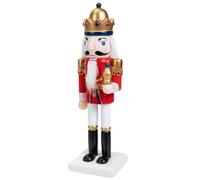 3pcs Wooden Nutcracker King Ornament Red Home Decor for Room Display