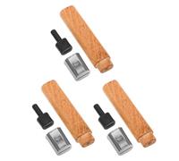 3pcs Wooden Replacement Knife Handle with Silver Ring for Kitchen Cleavers | Ergonomic Grip, Natural Wood Grain, Smooth Polished Finish, 11.7x2.3x1.8cm, for Chefs and Restorers