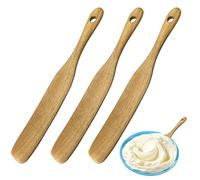 3PCS Wooden Spatula,11 Inch Teak Wooden Spurtle Sourdough Spatula Stirrer Mixer with Hanging Holes Wood Dowel Cooking Utensils Stirring Stick Kitchen Mixing Tool for Sourdough and Fermentation