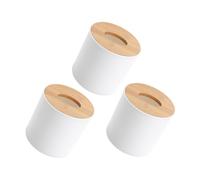 3pcs Wooden Toilet Paper Roll Dispenser, Natural Wood Tissue Box Cover, Rustic Bathroom Paper Holder, Easy Access Napkin Dispenser