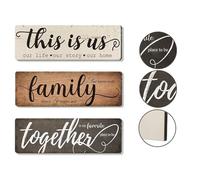 3pcs Wooden Wall Sign This is Us Family Sign Decoration - Wooden Hanging Wall Sign for Bedroom, Kitchen, Christmas Decorations
