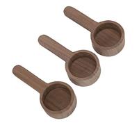 3pcs Wooden Walnut Measuring Spoon Set, Short Handle Mask Mixing Scoop for Coffee Grounds, Milk Powder, Oatmeal, Eco - Friendly Kitchen Utensil for Home and Travel