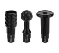 3pcs Woodworking Rotary Burr Set, Power Carving Bit Head Tool with 5/8-11 Sphere Thread for 4 1/2in & 5in Electric Angle Grinder, Upgraded Ball Gouge Accessories for Grinding Drilling Grooving