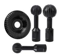 3pcs Woodworking Sphere Grinding Heads Ball Gouge with Grinding Disc, Sphere Rotary Burr Spherical Wood Carving Tools for 5/8"-11 Thread & 4 1/2" and 5" Angle Grinders Hollowing Wooden Workpieces