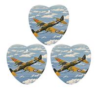 3PCS World War 2 Aircraft Car Air Freshener Hanging Scented Cards Cute Black Car Fresheners Long Lasting New Cars Scents for Women Men Natural Air Freshener with Lanyard Automotive Freshi
