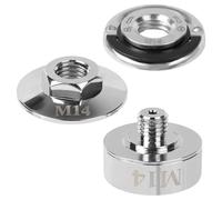 3Pcs X Lock Adapter, Grinder Adapter Kit on M14 and 5/8 Inch Thread | Alloy, X Lock Adapter To M14 Thread, M14 Flange Lock Nut, for Cutting Discs and Grinding Wheels (Sliver)