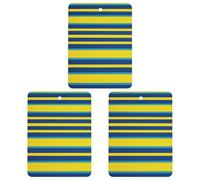 3PCS Yellow And Blue Stripes Car Air Freshener Hanging Scented Cards Cute Black Car Fresheners Long Lasting New Cars Scents for Women Men Natural Air Freshener with Lanyard Automotive Fre