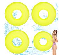 3Pcs Yellow Inflatable Pool Floats Ring for Adults,Giant Blow Up Swimming Ring for Adults,Swim Wheel Tube Pool Rubber Rings Pool Inflatables for Adults Swimming Pool Summer Beach Party Decorations
