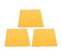 3pcs Yellow PVC Blind Path Bricks with Raised Tactile Nonslip Surface | Cut to Fit Design, for Pedestrian Crossings and Concrete Sidewalks, Outdoor Corridors, Weather Resistant