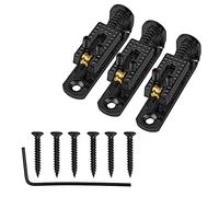 3Pcs Yootones Individual Single Roller Saddle Guitar Bridge with Wrench Screws Compatible with Electric Guitar (Black)