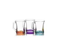 3Pcs Zen Coral Glass Tea Mug 225Cc Clear Set Of 3 Random Color