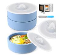 3Pcs ZHYEEDAA Air Fryer Egg Mold,Silicone Egg Molds, Individual Egg Bite Maker Reusable Egg Molds, Microwave Egg Cooker, BPA Free, Dishwasher Safe (Round-with lids)