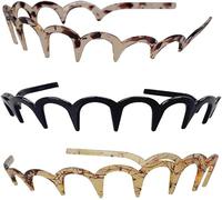 3Pcs Zig Zag Headband Tooth Headband, Wavy Hair Comb Headband Tooth Hair Comb Hard Headbands for Women Girls (B)