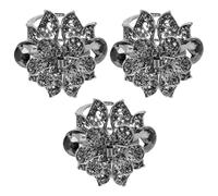 3pcs Zinc Alloy Hair Claw Clip Hollow Decorative Hair Clip | Crystal Inlaid Design, Sturdy Grip, Graceful Sweet Charm, Suitable for Washing Your Face and Taking a Bath