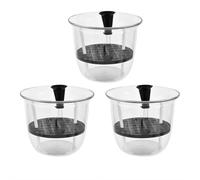 3PCSSelf Watering Pots for indoor plants, African Violet Pot, Plastic Flower Plant Pot with Thick Cotton Strip, Self Watering Planter Clear Flower Pot for Herbs, Flowers, All House Plants,