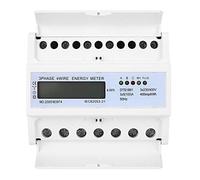 3Phase 4Wire Rail Energy Meter, Portable Digital Counter, 7P LCD Display, Down - in Down - out -, Integrated Circuits, Easy Installation for AC Power Measurement