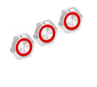 3Pics 16mm Push Button Switch with Led Light, Waterproof Momentary Metal Switch for 12V 24V Systems, for Automotive and Industrial Use