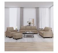 3Piece Faux Leather Sofa Set for Living Room StainResistant Easy to Clean Includes Cushions & Ottoman Stylish & Comfortable Seating (Capno)