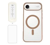 3Piece- Magnetic Clear Phone Case with Privacy Screen Protector&HD Tempered Glass Screen Protector Set for i-Phone 17Pro Max/17Pro/17Air/17（Include 1Pcs Installation Frame）