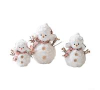 3Piece Plush Snowman Set for Cozy Holiday For Home Decoration with Button Details and Soft Fabric Texture