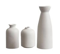 3Piece Porcelain Flower Vases Handcrafted High Temperatures Fired Smooth Glazes Surfaces Ceramics Vases Set