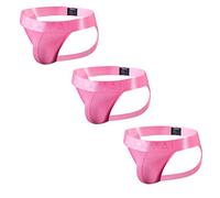 3Pieces/Pack Mens Underwear Jockstraps Mesh Mens Jockstrap Athletic Supporters Mens Sport Underwear (as8, alpha, x_l, regular, regular, 3 pink)