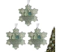 3pieces Snowflake Shaped Sea Glass Friendship Decor, Acrylic Sea Glass Friendship Ornament, Snowflake Seaglasses Art Friendships Ornaments Keepsake, Hanging Snowflakes Shaped Seaglasses Pendant