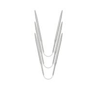 3Pieces Stainless Steel Circular Knitting Needle Set for Beginner Round Metal Weaving Knitting Needle with Wire Steel Set Circular Straight