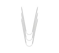 3Pieces Stainless Steel Circular Knitting Needle Set for Beginner Round Metal Weaving Knitting Needle with Wire Steel Set Circular Straight