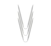 3Pieces Stainless Steel Circular Knitting Needle Set for Beginner Round Metal Weaving Knitting Needle with Wire Steel Set Circular Straight