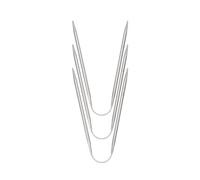 3Pieces Stainless Steel Circular Knitting Needle Set for Beginner Round Metal Weaving Knitting Needle with Wire Steel Set Circular Straight