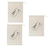 3Pieces Sturdy Linen Bread Storage Bags with Drawstring User Friendly Reusable Design For Keeping Bread Freshness