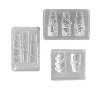 3Pieces Sturdy Silicone Nails Molds Featuring Detailed Snake Patterns Nails Art Tools for Art Creations Snake Nail Design Mold Set