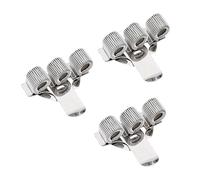 3Pieces Triple Hole Pen Holder with Pocket Clip Adjustable Spring Rings Metal Pencil Holder for Doctor Nurse Uniform Notebook