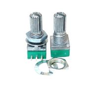 3pin RK097N B5K B10K B20K B50K B100K Single Linked Potentiometer Audio Handle 15mm 5K 10K 20K 5Pcs(20K Ohm)