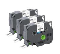 3PK 5PK TZe251 Compatible Label Tape Works With 24mm TZe TZe-251 TZe 251 151 451 551 651 751 For Label Printer(3PK Black on White)