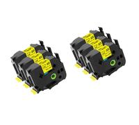 3PK 6PK Heat Shrink Tube Tape Compatible With HSe-231 HSe-211 HSe-631 6-24mm For PT-E550W E300 E500 P750WVP P900 P950W And Similar Models(18mm yellow 6pk)