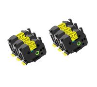 3PK 6PK Heat Shrink Tube Tape Compatible With HSe-231 HSe-211 HSe-631 6-24mm For PT-E550W E300 E500 P750WVP P900 P950W And Similar Models(24mm yellow 6pk)