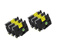 3PK 6PK Heat Shrink Tube Tape Compatible With HSe-231 HSe-211 HSe-631 6-24mm For PT-E550W E300 E500 P750WVP P900 P950W And Similar Models(6mm yellow 6pk)