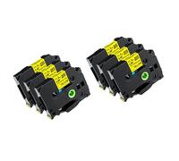 3PK 6PK Heat Shrink Tube Tape Compatible With HSe-231 HSe-211 HSe-631 6-24mm For PT-E550W E300 E500 P750WVP P900 P950W And Similar Models(12mm yellow 6pk)
