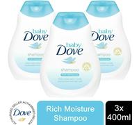 3pk Baby Dove Rich Moisture Fragrance-Free Moisture Shampoo, 400ml