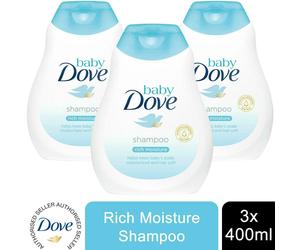 3pk Baby Dove Rich Moisture Fragrance-Free Moisture Shampoo, 400ml