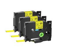 3PK Heat Shrink Tube Label Tapes HSe-231 HSE-231 221 HSE631 651 211 Compatible with Label Makers(Black on Yellow)