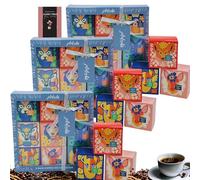 3Pk JOLAFUNBS Coffee Gifts for Men & Women Instant Coffee Selection Safari 9pk Coffee Gift Set Hamper with Ribbon & Card - Christmas, Birthday, Valentine Couple Gifts, Dad, Mom, Grandparents, Friends