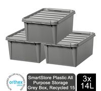 'SmartStore Recycled' Storage 47L Plastic All-Purpose Box SmartStore Grey L