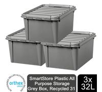 'SmartStore Recycled' Storage 47L Plastic All-Purpose Box SmartStore Grey L