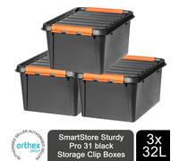 3pk SmartStore? Sturdy Pro Storage Clip Boxes, 14L, 32L or 50L