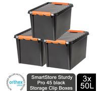3pk SmartStore? Sturdy Pro Storage Clip Boxes, 14L, 32L or 50L